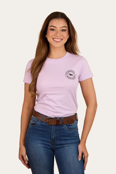Ringers Western Women's Signature Bull Women's Classic Fit T-Shirt - Lilac/ Charcoal