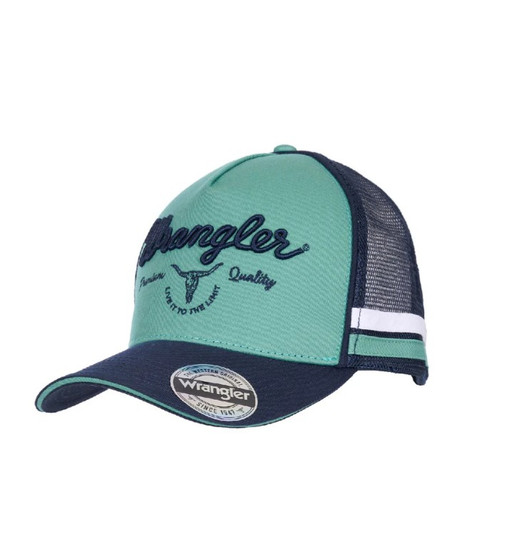 Wrangler Arthur High Profile Trucker Cap - Sage/ Navy
