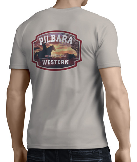 Pilbara  Mens Rope Riding S/S T-Shirt - Moonbeam