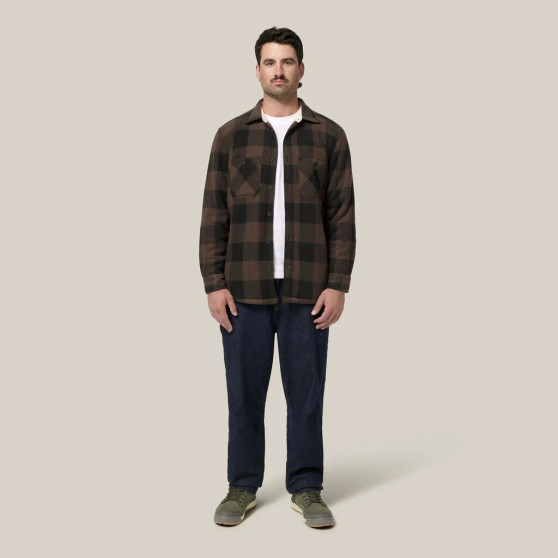 Hard Yakka Mens Sherpa Jacket + Free Beanie - Brown