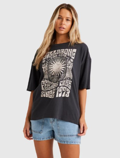 Billabong Women's "You Are Invited" Tee  - Off Black