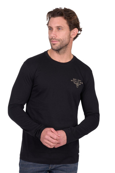 Wrangler Mens Evan L/S Tee - Black