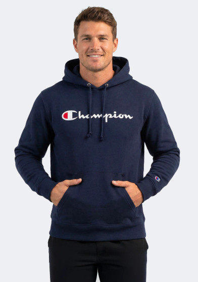Champion Mens Script Hoodie - Navy