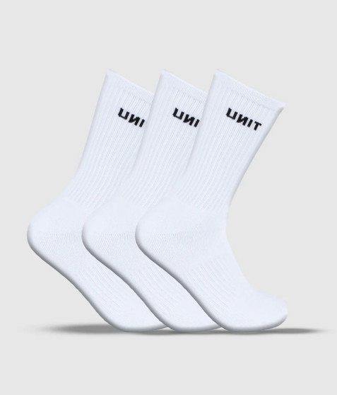 Unit Mens Socks Bamboo Crew 3 Pack - White