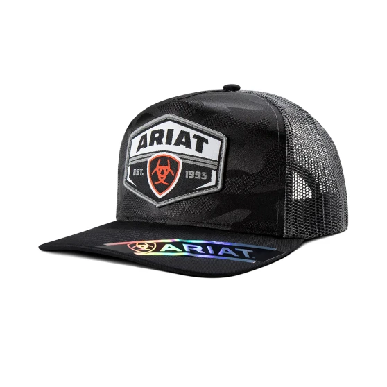 Ariat Unisex Camo Patch Trucker Cap - Black