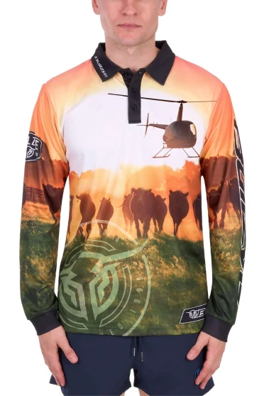Bullzye Mens Orion L/S Fishing Shirt  - Multi
