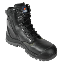 Black High Leg ZipSider Boot w/ Scuff Cap