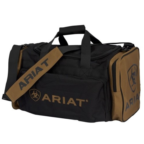 Ariat Jnr Gear Bag in black and khaki colors with adjustable shoulder strap.