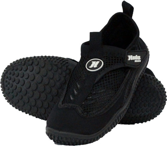 Hula Beach Kids Reef/Aqua Shoes- Black