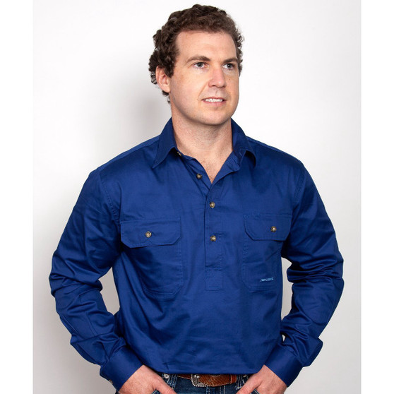 Just Country Cameron Work Shirt - Cobalt