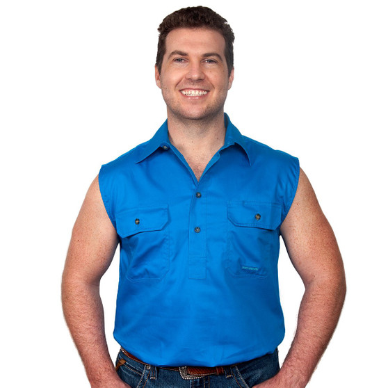 Just Country Jack Work N/S Shirt - Blue Jewel