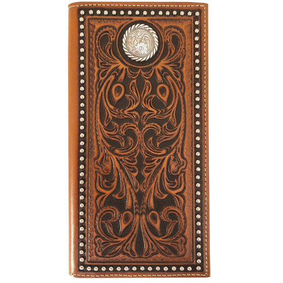Roper Tooled Rodeo Wallet- Leather Tan