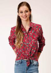 ON SALE ROPER WOMEN'S BOOT SCOOT PRINTED  WESTERN SNAP SHIRT