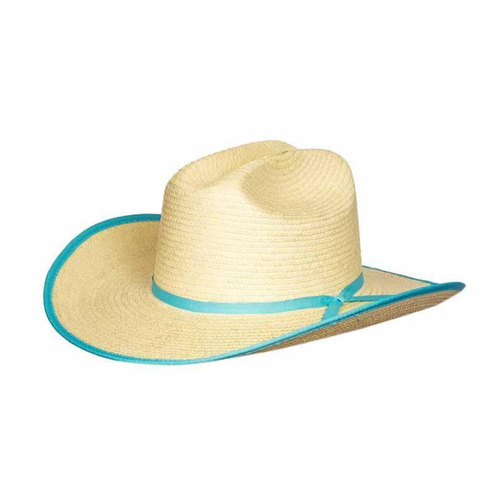 Sunbody Kids Cattleman Bound Edge Hat - Turquoise