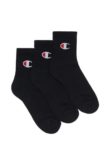 Champion Men's Crew Socks 3 Pack - Black