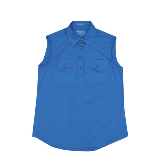 Just Country Kerry Sleeveless Work Shirt Blue Jewel