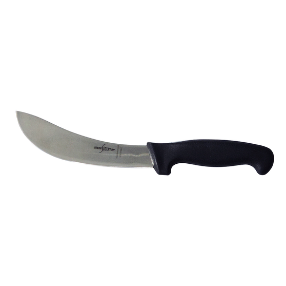 Sicut Butcher Knife - 6" Curved Skinner - Black Hand