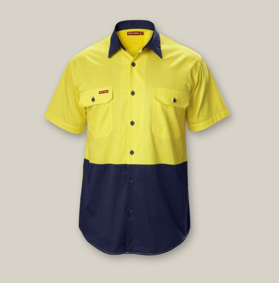 Hard Yakka Shirt SS - Yellow/Navy