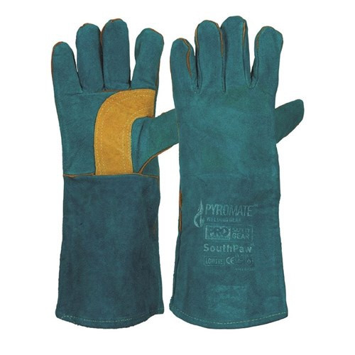 WELDING GLOVES GREEN SOUTH PAW L/H PAIR