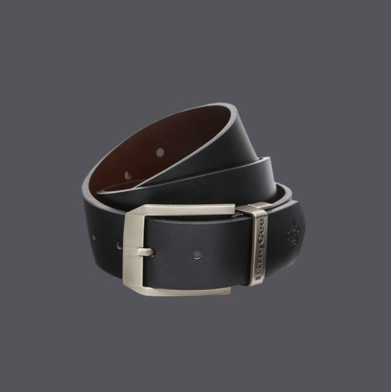 King Gee Leather Reverse Belt BBN Black