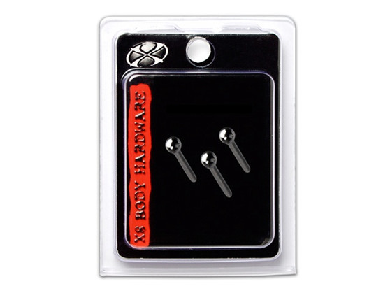 X8 NOSE STUD STRAIGHT POST PLAIN BALL 3PK 82019