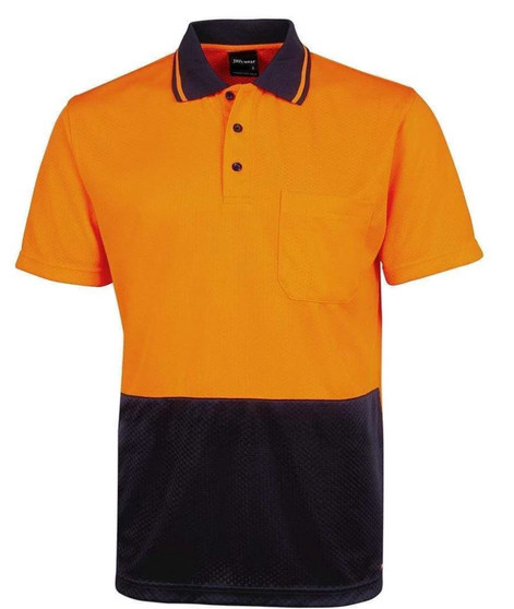 JB's Wear Hi Vis S/S Polo Shirt - Orange/Navy