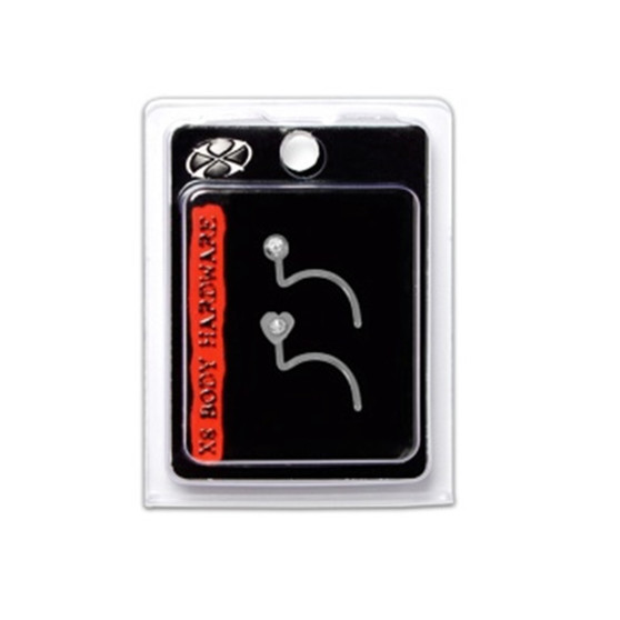 X8 S/S Nose Screw Heartlite Crystal