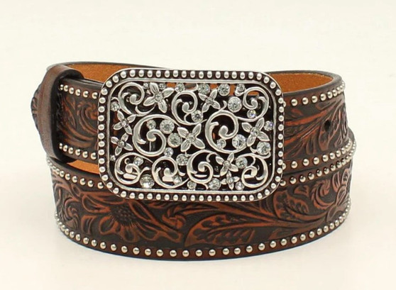 Ariat Girl’s Belt Crystal Floral Brown