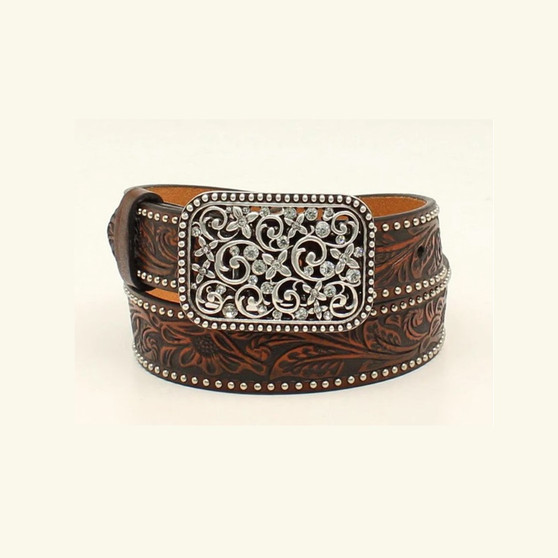 Ariat Girls Crystal Belt - Floral Brown