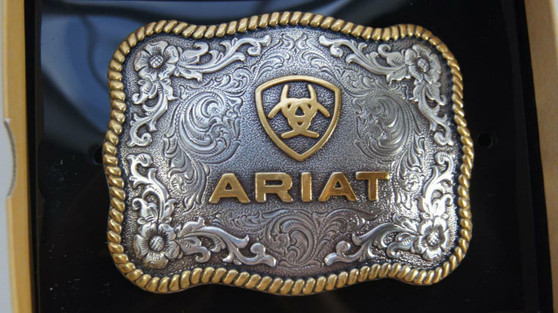 Ariat Western Antique Belt Buckle Silver Gold
