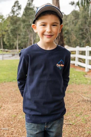 Pure Western Boy's Clarke Long Sleeve Tee Navy