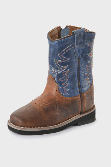 Pure Western Boy's Judd Boots - Rust/Oiled Blue