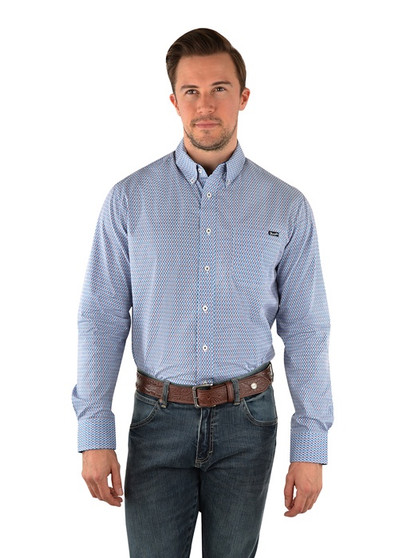 Wrangler Men's Hudson L/S Shirt - Navy/Red