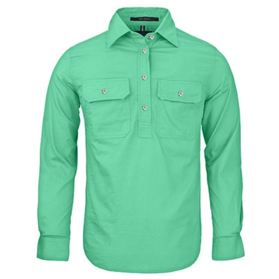 Pilbara Women's Closed Front L/S Shirt - Mint