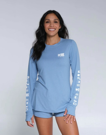 Salty Crew Women's Thrill Seekers Crew Sunshirt - Marine Blue