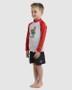 ON SALE Billabong  Boys GROMS STRAYA RF L/S - Red/Gray