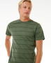 Rip Curl Mens Plain Stripe Tee Dark Olive