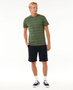 Rip Curl Mens Plain Stripe Tee Dark Olive