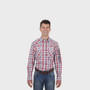 Wrangler Men's Dan Logo L/S Shirt - White/ Red