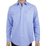ON SALE Hard Slog Men's Ron 1/2  PLKT LS Shirt - Blue/ White