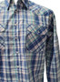 Bisley Men's Snap Button L/S Western Shirt Large Check Blue