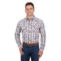 Pure Western Men's Evan L/S Shirt - White/ Tan