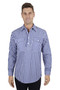 Hard Slog Men's Denny 1/2 PLKT LS Shirt - Blue/ White Check