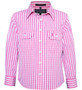 Pilbara Kids Check L/S Shirt Pink-White Check