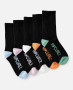 Rip Curl School Crew Sock 5PK Boy - Multicolor Black