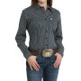 Cinch Women's "Pink & White Stripy" LS Shirt - Navy