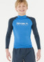 ON SALE Rip Curl Boy Shock UPF L/S Rash - Blue Gum