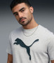 ON SALE Puma Men's Graphic Cat Logo Tee Light Gray Heather
