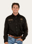 Ringers Western Hawkeye Mens Printed Full Button  Work Shirt - Black / Clay