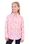 Hard Slog Girls Daisy 1/2 Plkt L/S Shirt - Pink
